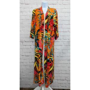 XSMALL FLORAL A639411 Attitudes by Renee Como Jersey Petite Printed Duster